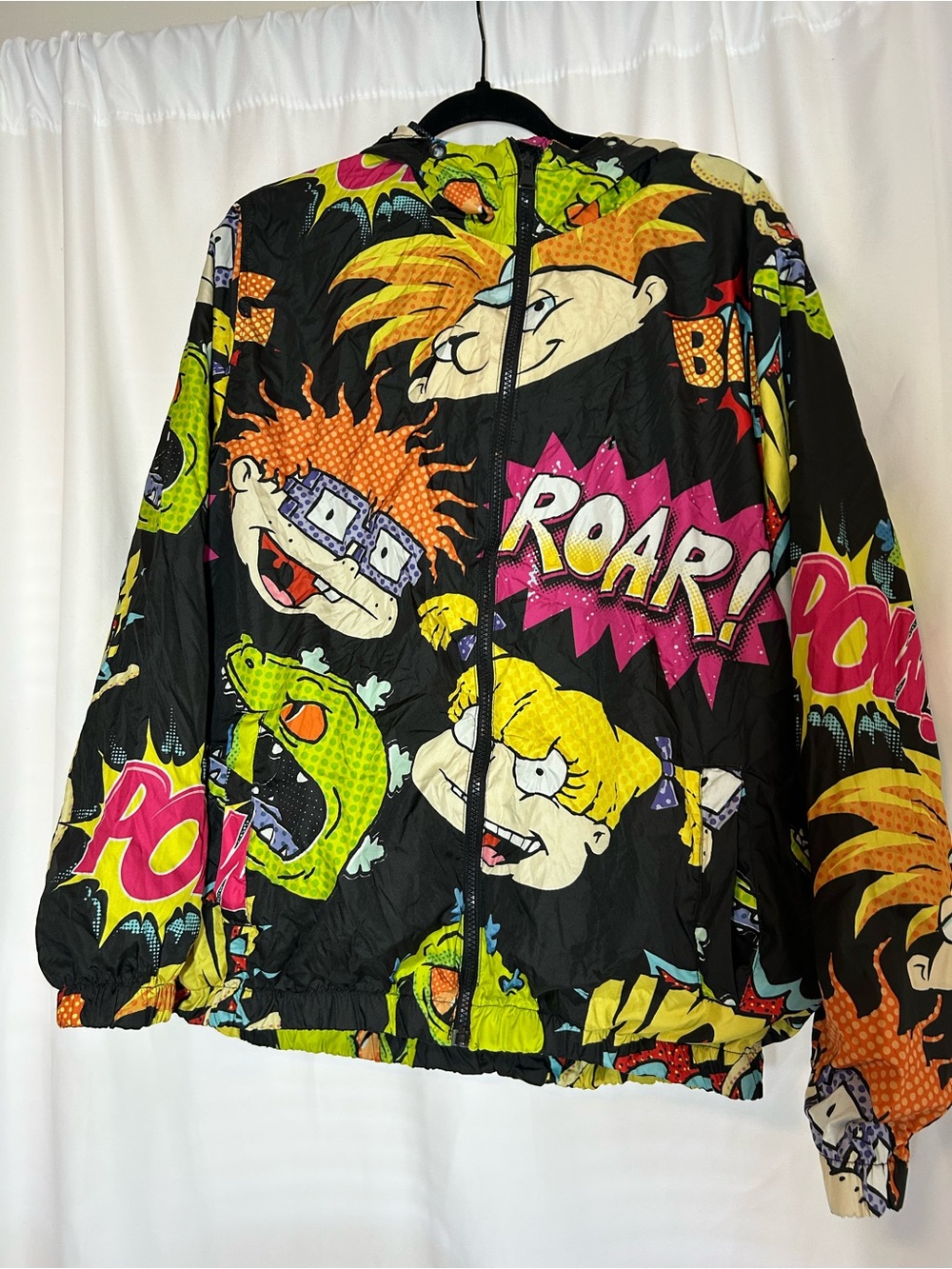 Members Only x Nickelodeon Rugrats Windbreaker Jacket XL All Over Print